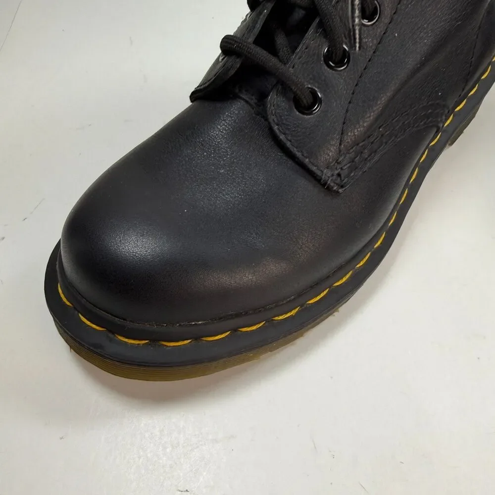 Dr Martens 1460 Pascal Black Leather 8 Eye Combat Boots Womens Size 7 AirWair